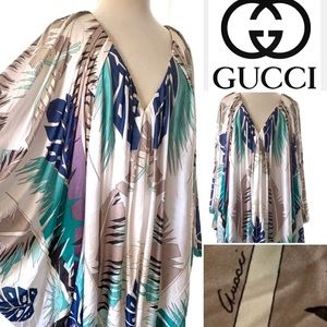 Gucci Deep V Silk Cocoon Mini Dress
